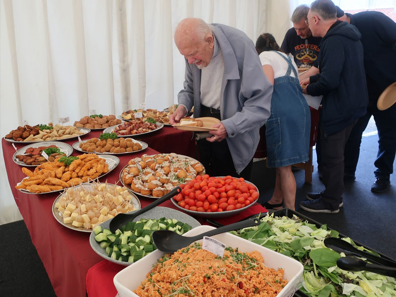 Buffet food and refreshments